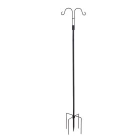 Double Shepherds Hooks for Outdoor, 8 Pack 60 Inch Heavy Duty Bird Feeder Pole, 3/4 Inch Thick Garden Hooks for Hanging Hummingbird Feeder