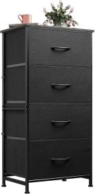 Dresser with 4 Drawers, Fabric Storage Tower, Organizer Unit for Bedroom, Hallway, Entryway, Closets, Sturdy Steel Frame, Wood Top, Easy Pull Han