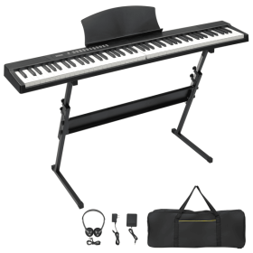 [Do Not Sell on Amazon]GPP-204 88 Key Magnetic Connection Piano Semi-Weighted Standard Digital Piano with Stand, MIDI Bluetooth, Handbag, Headpho