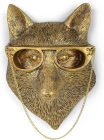 Gold Animal Head Wall Decor Wall Sculpture Home Decor Statue for Living Room Office Bedroom Modern Decor for Men Women Fox