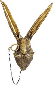 Gold Animal Head Wall Decor Wall Sculpture Home Decor Statue for Living Room Office Bedroom Modern Decor for Men Women Rabbit