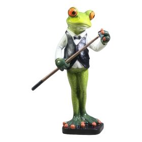 6.75"H Frog Pool Player Figurine Home Decor Gift
