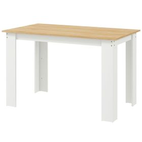 47" Kitchen Table for 4-6 People, Dining Table with Wood Effect for Dining Room, Oak