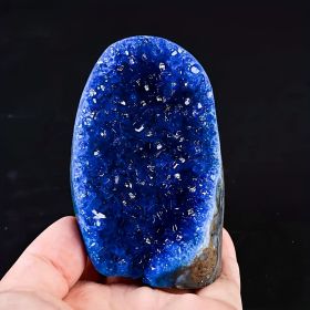 1pc Elegant Blue Crystal Cluster, Artificial Vertical Quartz Crystal Cluster Decoration, High-end Living Room and Office Decoration (weight: 300-400g)