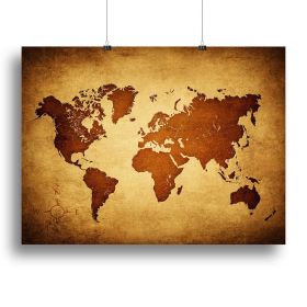old map of the world Canvas Print or Poster (Type: Poster Print, size: 16" x 12" / 42cm x 30cm (approx))